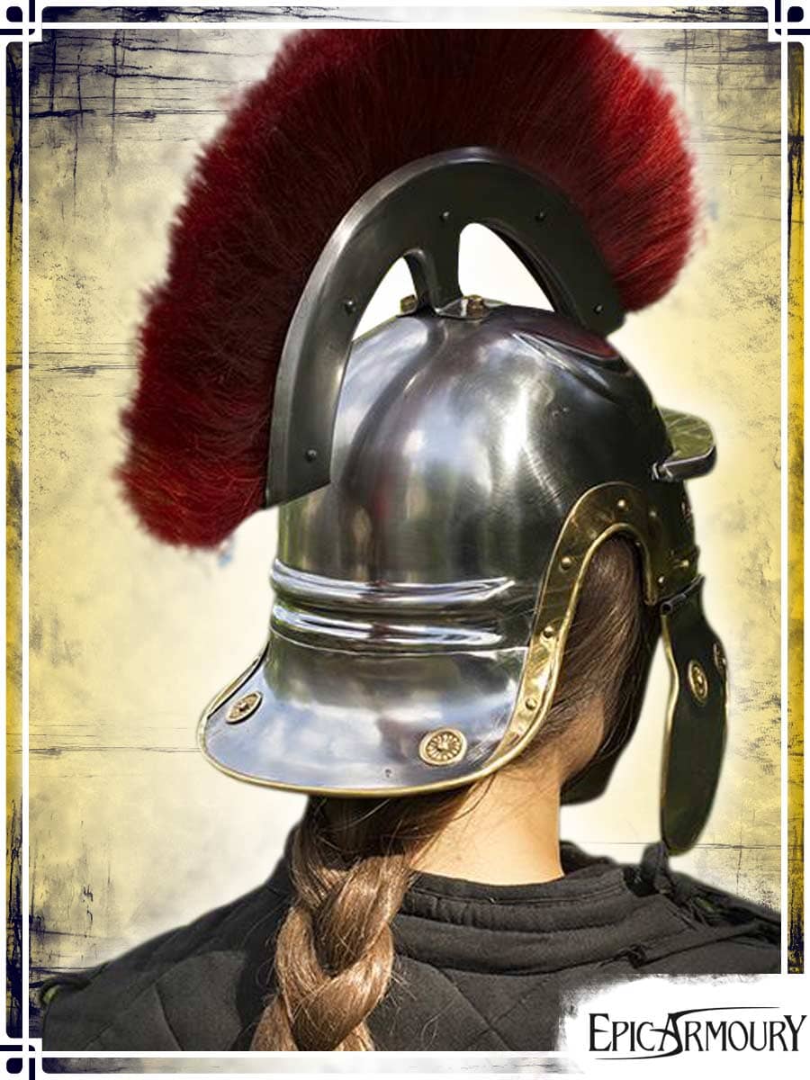 Roman Trooper Helmet with Plume Plate Helmets Epic Armoury 