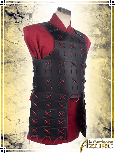 Samurai Armor - Torso Leather Armors Les Artisans d'Azure Black|Red Medium 