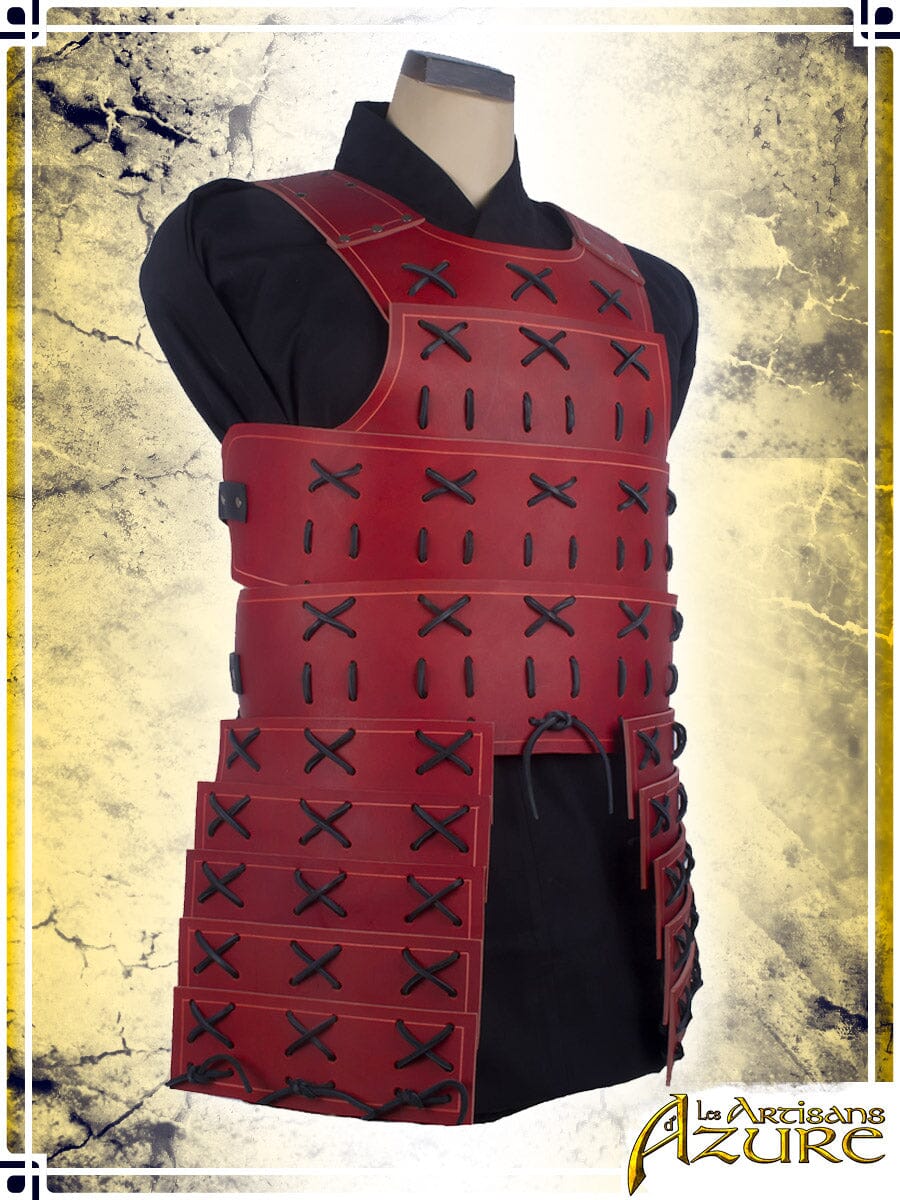 Samurai Armor - Torso Leather Armors Les Artisans d'Azure Red|Black Medium 