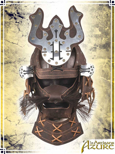 Samurai Helm Leather Helmets Les Artisans d'Azure Brown|Black 
