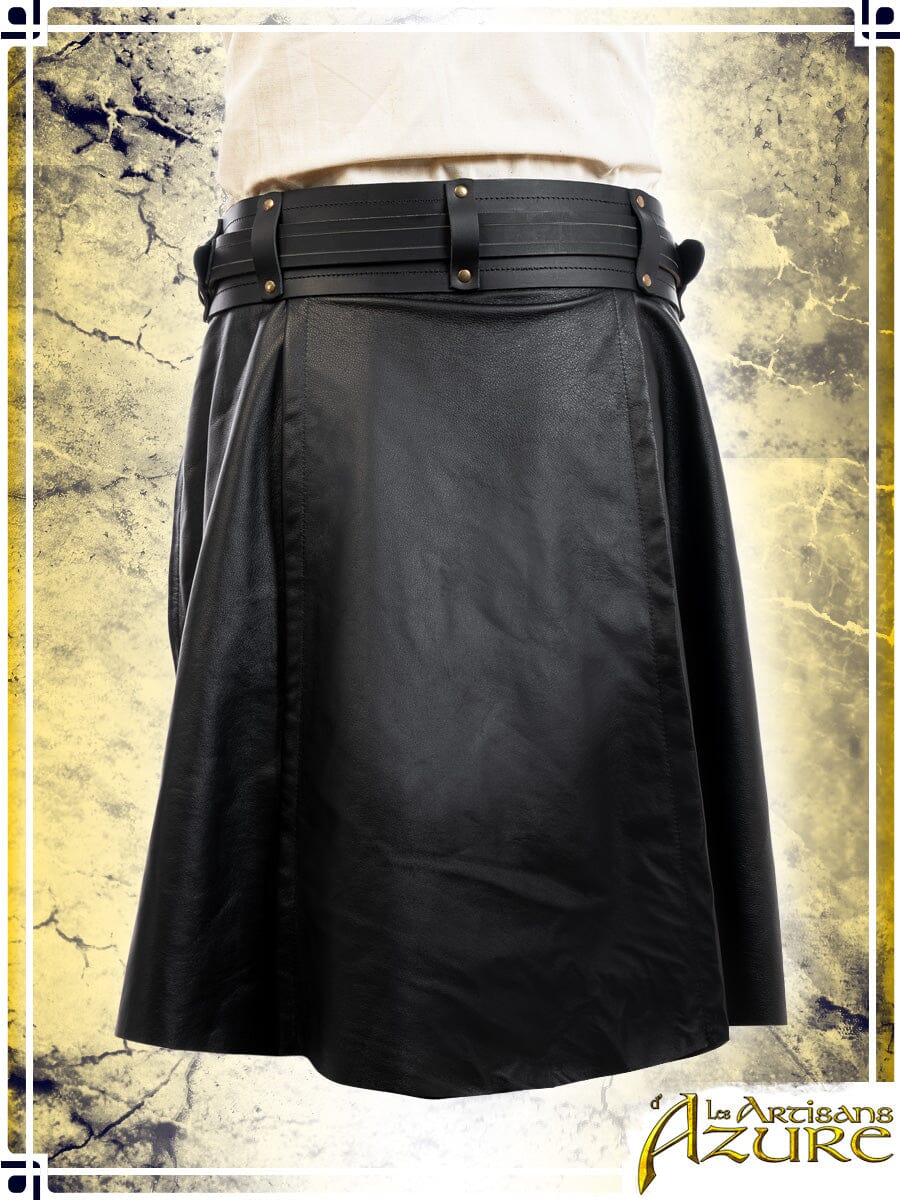 Shieldmaiden Battle Skirt War Skirts Les Artisans d'Azure Black leather Medium 