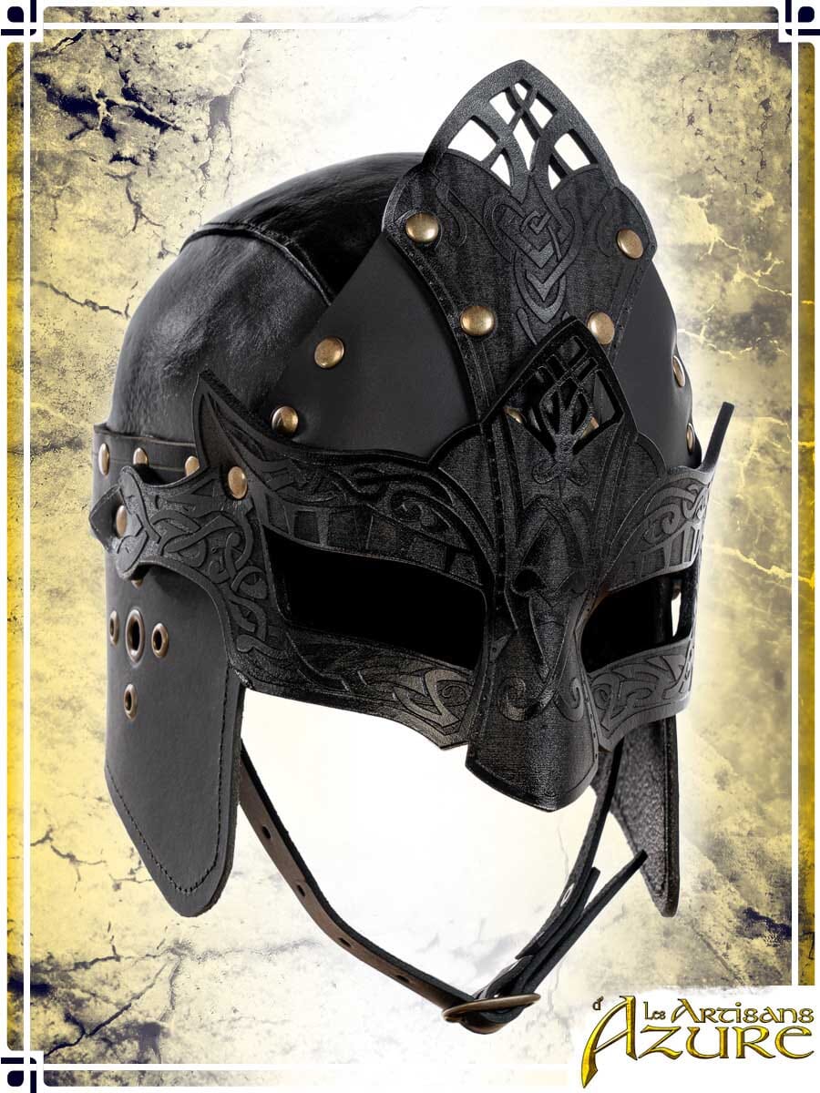 Shieldmaiden Helmet - Heroic Leather Helmets Les Artisans d'Azure Black Medium 