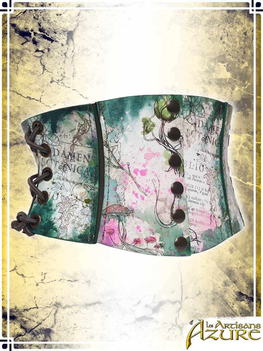 Short Corset Belt Manuscript – Botanist's Herbarium Corsets & Large Belts Les Artisans d'Azure 