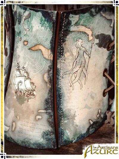 Short Corset Belt Manuscript – Magellan's Map Corsets & Large Belts Les Artisans d'Azure XSmall 