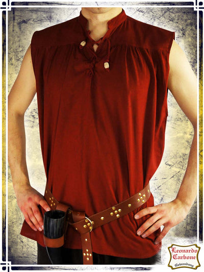 Sleeveless Shirt Louis Shirts Leonardo Carbone Red Small 