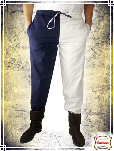 Straight Pants Pants Leonardo Carbone Blue|White Medium 