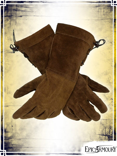 Suede Fencing Gloves Gloves Epic Armoury Brown Small 
