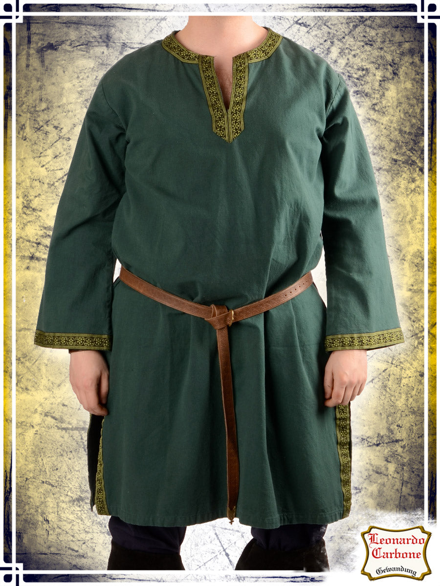 Tunic Long Sleeves with Trims Halvor Tunics Leonardo Carbone Green Medium 