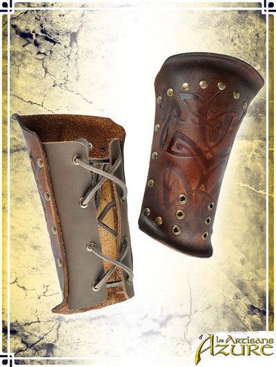 Viking Bracers Leather Bracers Les Artisans d'Azure 