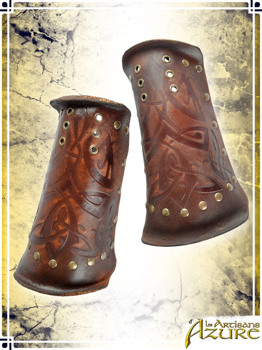 Viking Bracers Leather Bracers Les Artisans d'Azure 