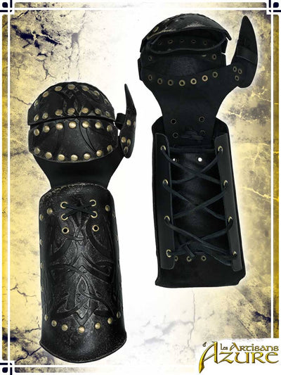 Viking Bracers with Mitons - Ashen Leather Bracers Les Artisans d'Azure 