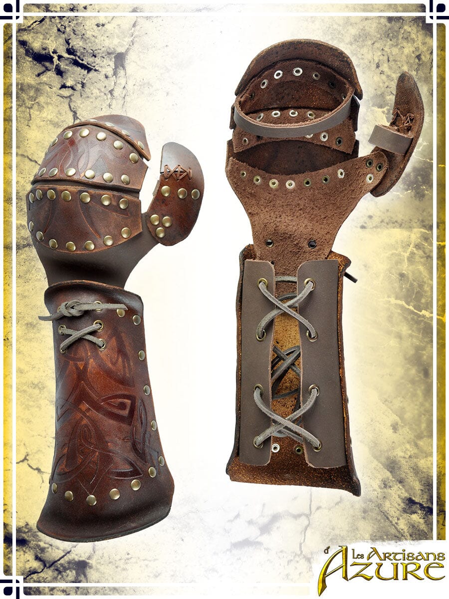 Viking Gauntlets Leather Bracers Les Artisans d'Azure 