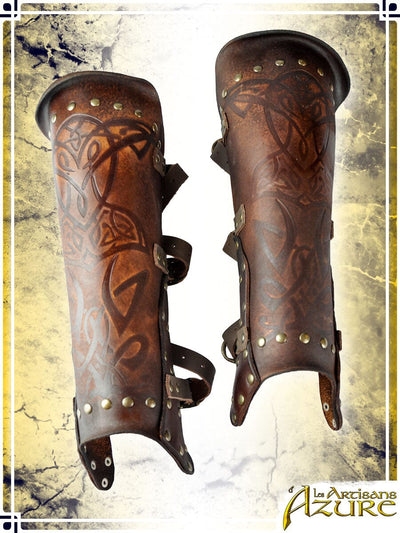 Viking Greaves Leather Greaves Les Artisans d'Azure 