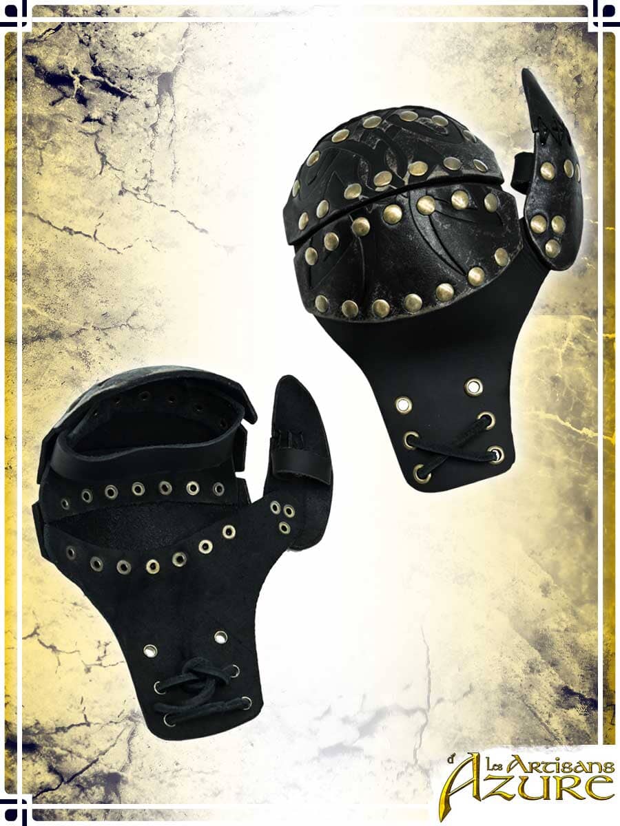 Viking Mitons - Ashen Leather Bracers Les Artisans d'Azure 