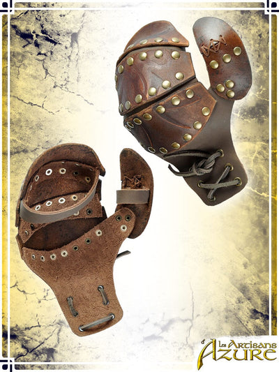 Viking Mitons Leather Bracers Les Artisans d'Azure 