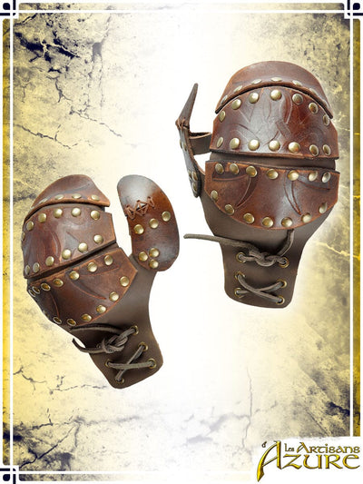 Viking Mitons Leather Bracers Les Artisans d'Azure 