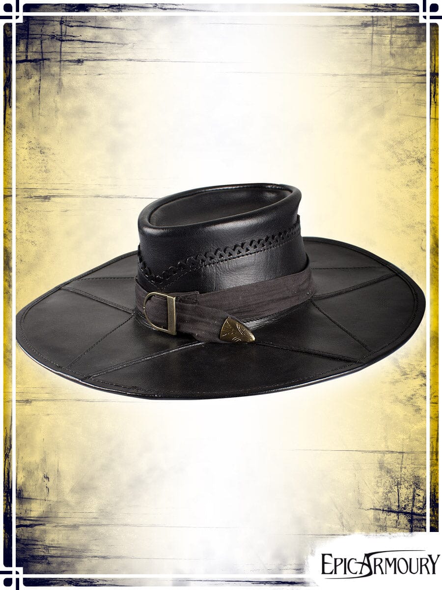 Witchhunter Hat Leather Hats Epic Armoury Black Medium|Large 