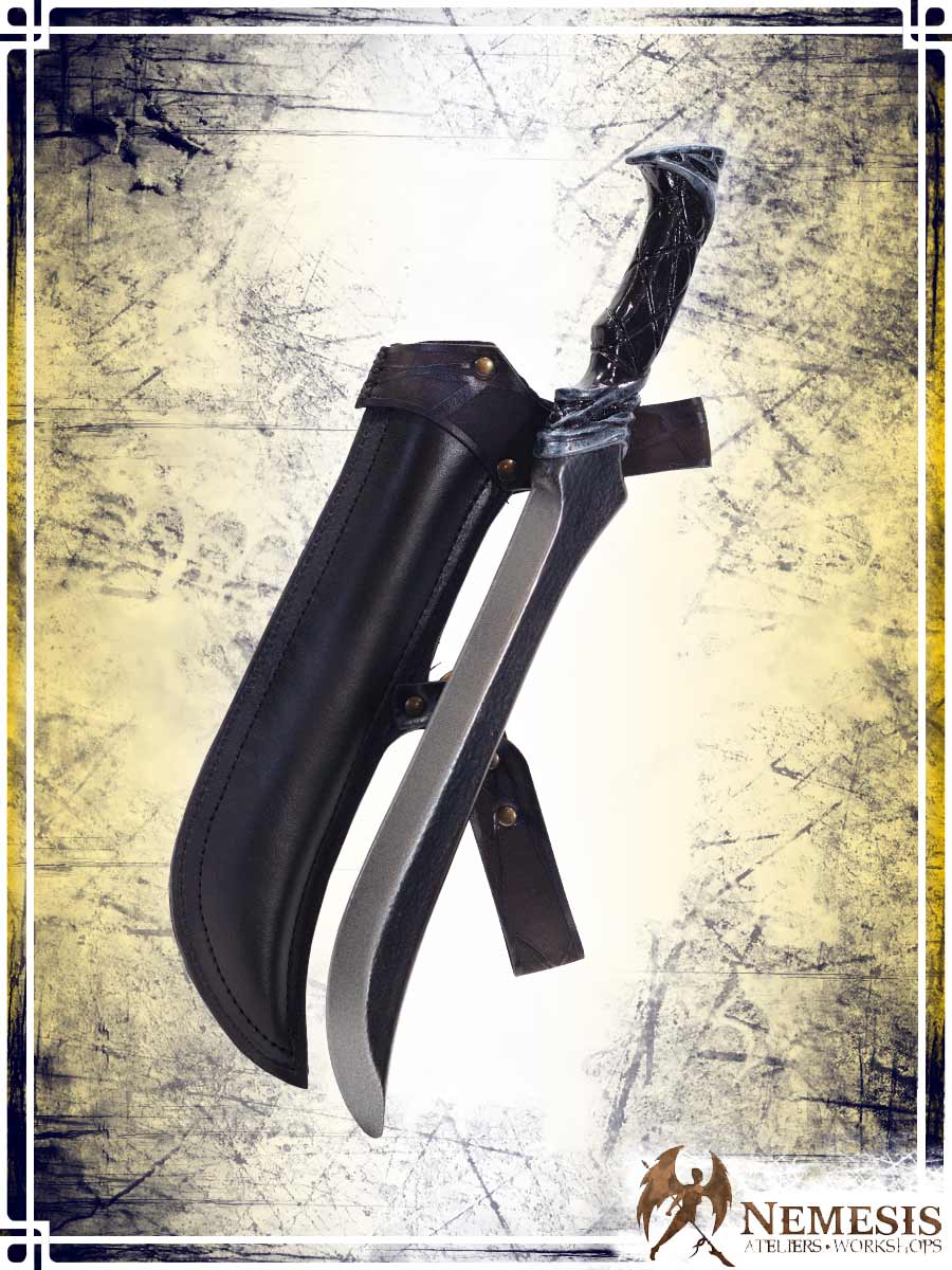 Athena Scabbard - Assassin Knife Deluxe Scabbards Ateliers Nemesis - Athena Black leather 
