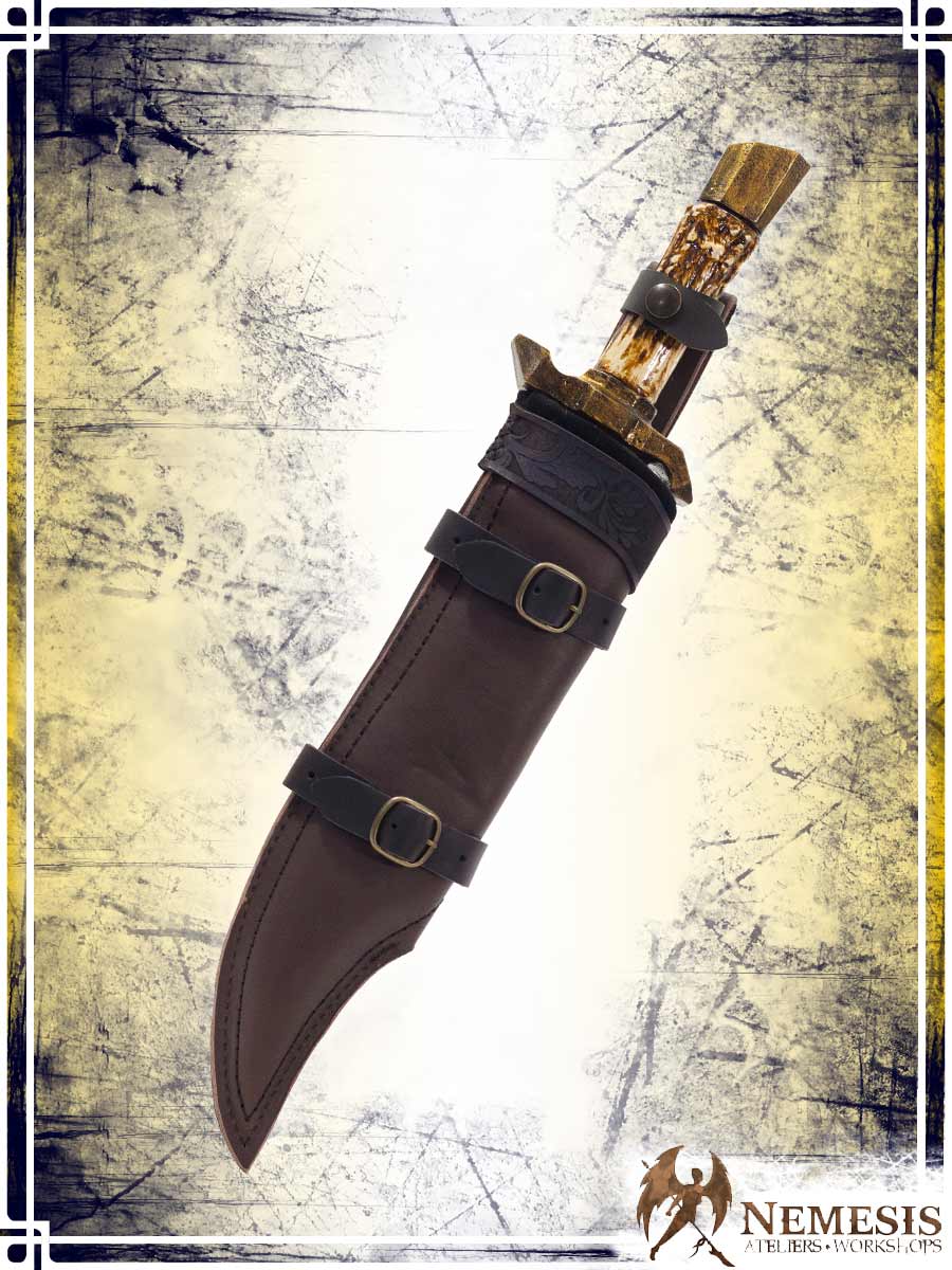 Athena Scabbard - Bowie Knife Deluxe Scabbards Ateliers Nemesis - Athena Brown leather 