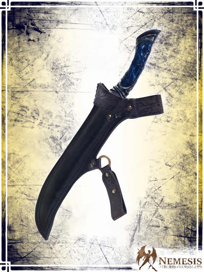 Athena Scabbard - Elven Knife Deluxe Scabbards Ateliers Nemesis - Athena Black leather 