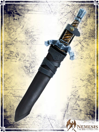 Athena Scabbard - Straight Blade Dagger Deluxe Scabbards Ateliers Nemesis - Athena Black leather 