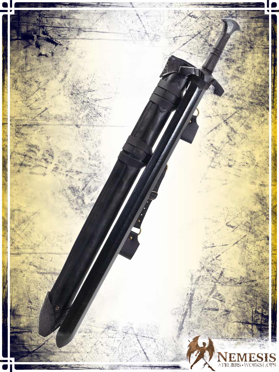 Athena Scabbard - Straight Blade Sword Deluxe Scabbards Ateliers Nemesis - Athena Black leather 