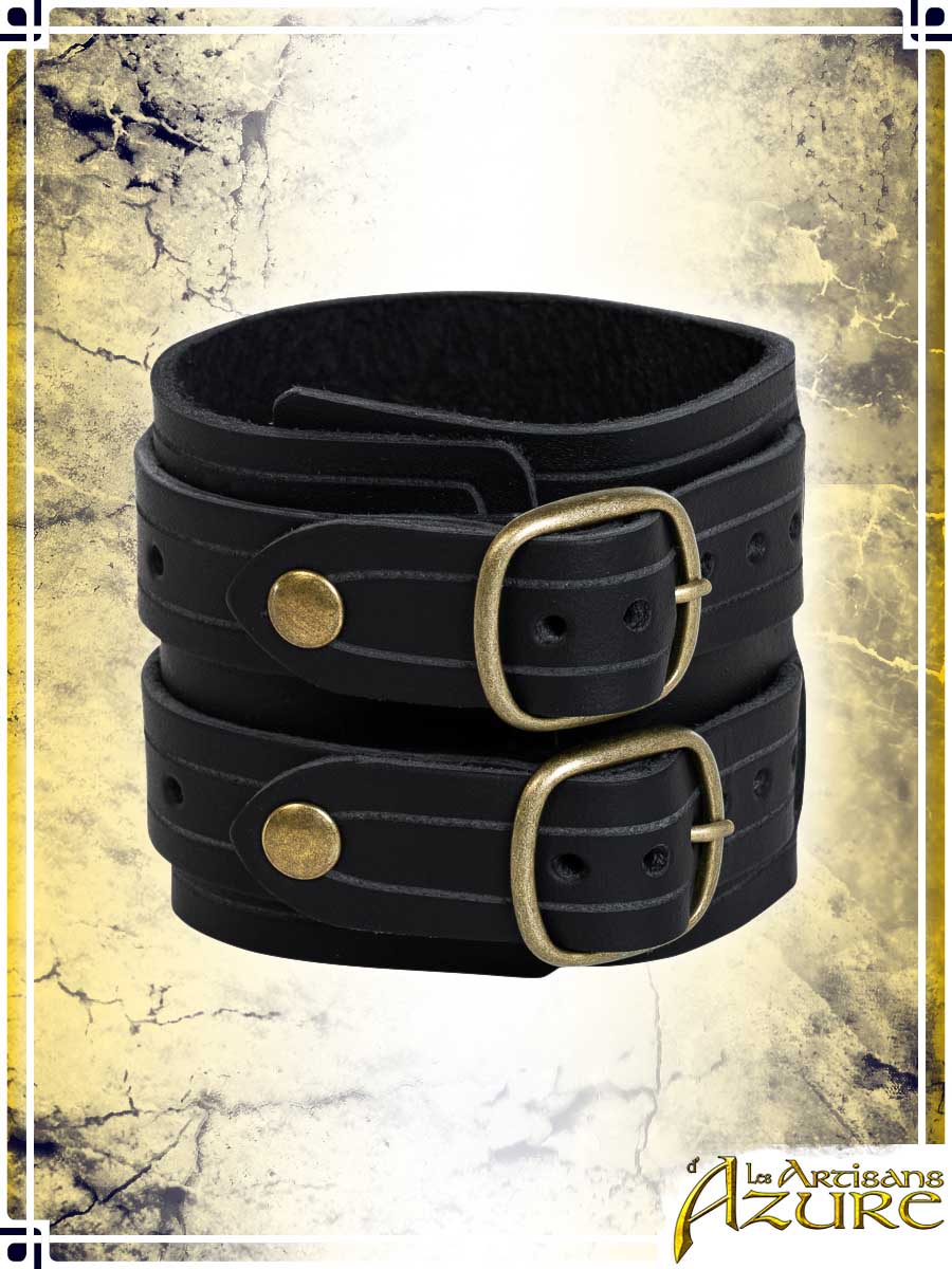 Bracelet with 2 straps Jewelry Les Artisans d'Azure Black 
