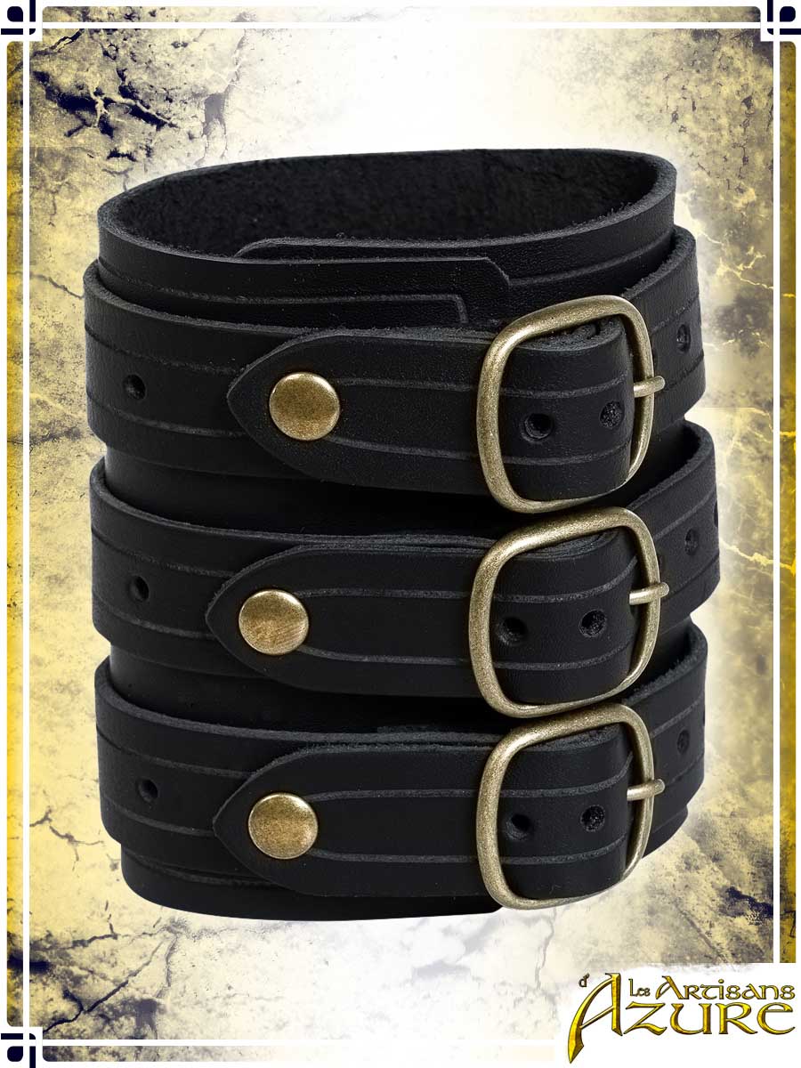 Bracelet with 3 straps Jewelry Les Artisans d'Azure Black 