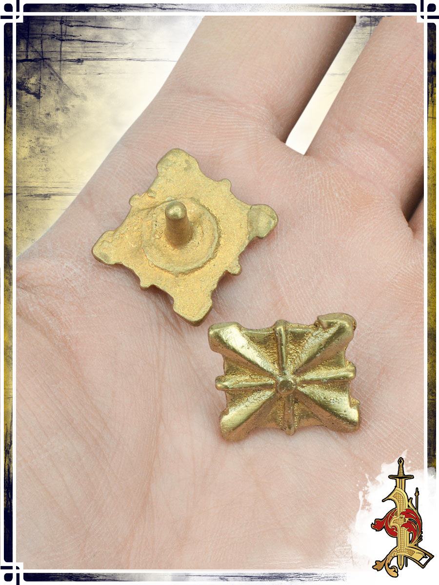Brass Floral Studs (set of 5) Reenactment Hardware Lord of Battles 