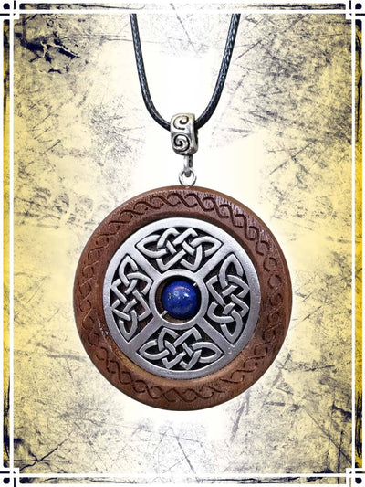 Celtic Shield Necklace - Lapis Lazuli Jewelry Bijouterie Curra Celtic 