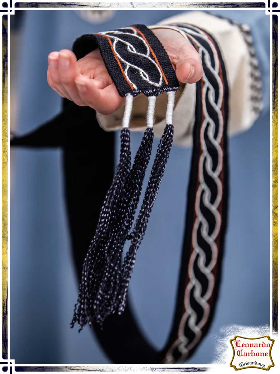 Embroidered Belt Elina Clothes Accessories Leonardo Carbone Black 