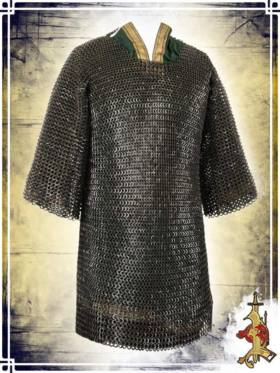 Flat Rings Chainmail - Short Sleeves - Black Chainmails Lord of Battles 2XLarge 