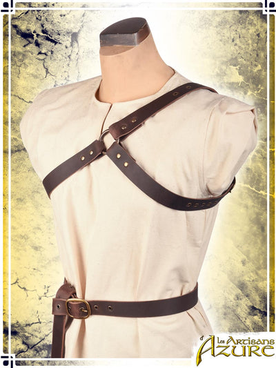 Harness in Y (Left Shoulder) Harness Les Artisans d'Azure Brown Medium|Large 