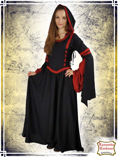 Isolde Hooded Dress Dresses Leonardo Carbone Black|Red Large 