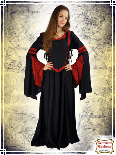 Isolde Hooded Dress Dresses Leonardo Carbone Black|Red Small 