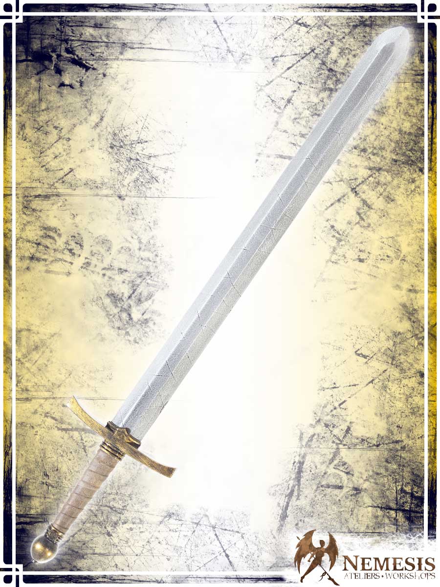 Knight's Sword Swords Ateliers Nemesis - Artisan Notched Brass Medium Wood|Leather Handle