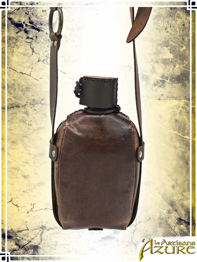 Leather Canteen Flasks & Bottles Les Artisans d'Azure Medium Brown 