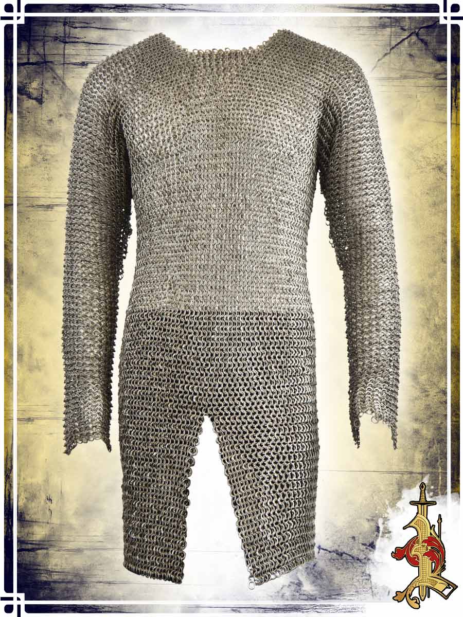 Long Sleeves Riveted Chainmail Haubergeon – 9mm 17ga Chainmails Lord of Battles 