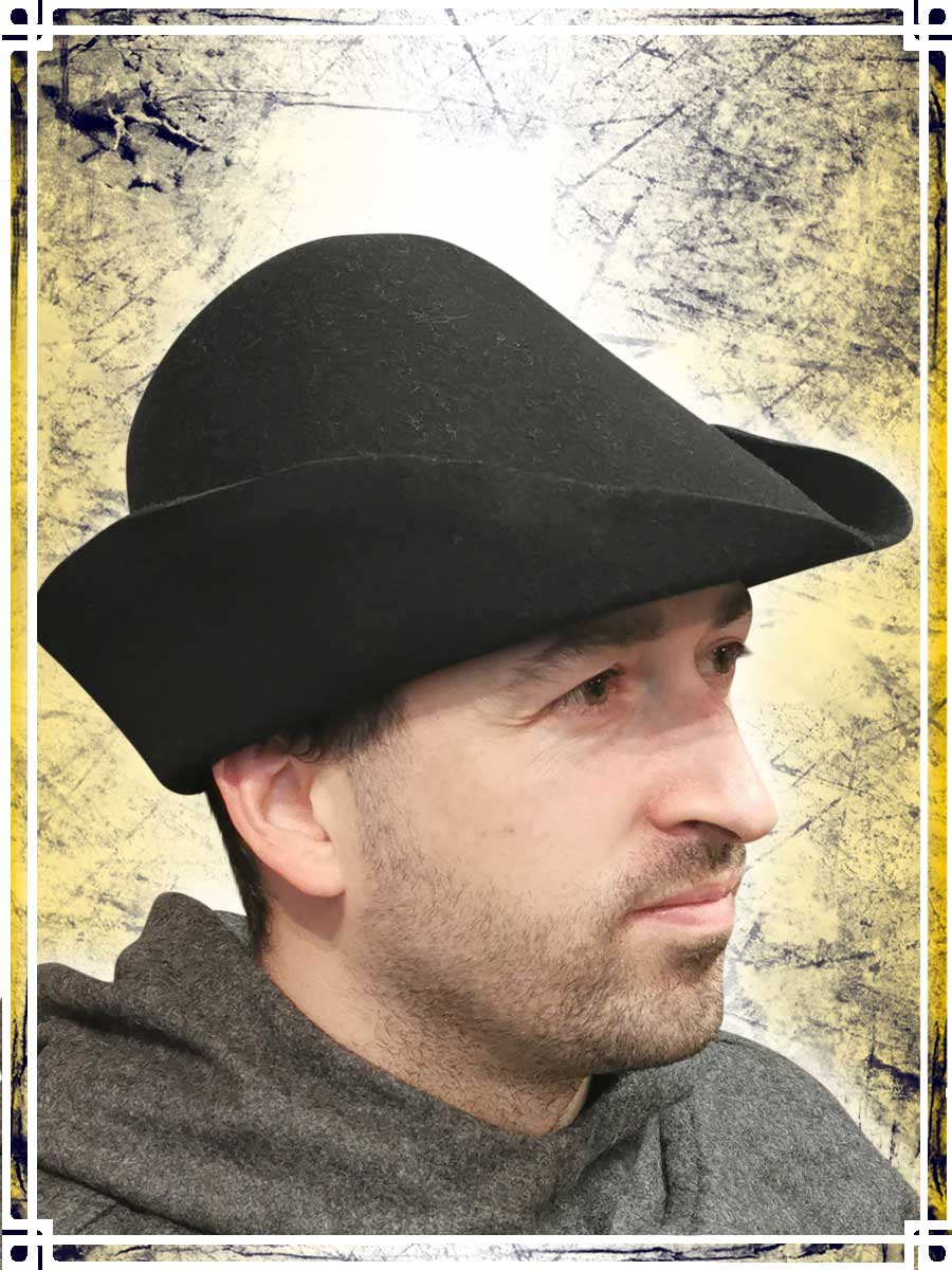 Medieval Felt Hat Coifs & Hats L'Atelier des Cache-Misères Black 