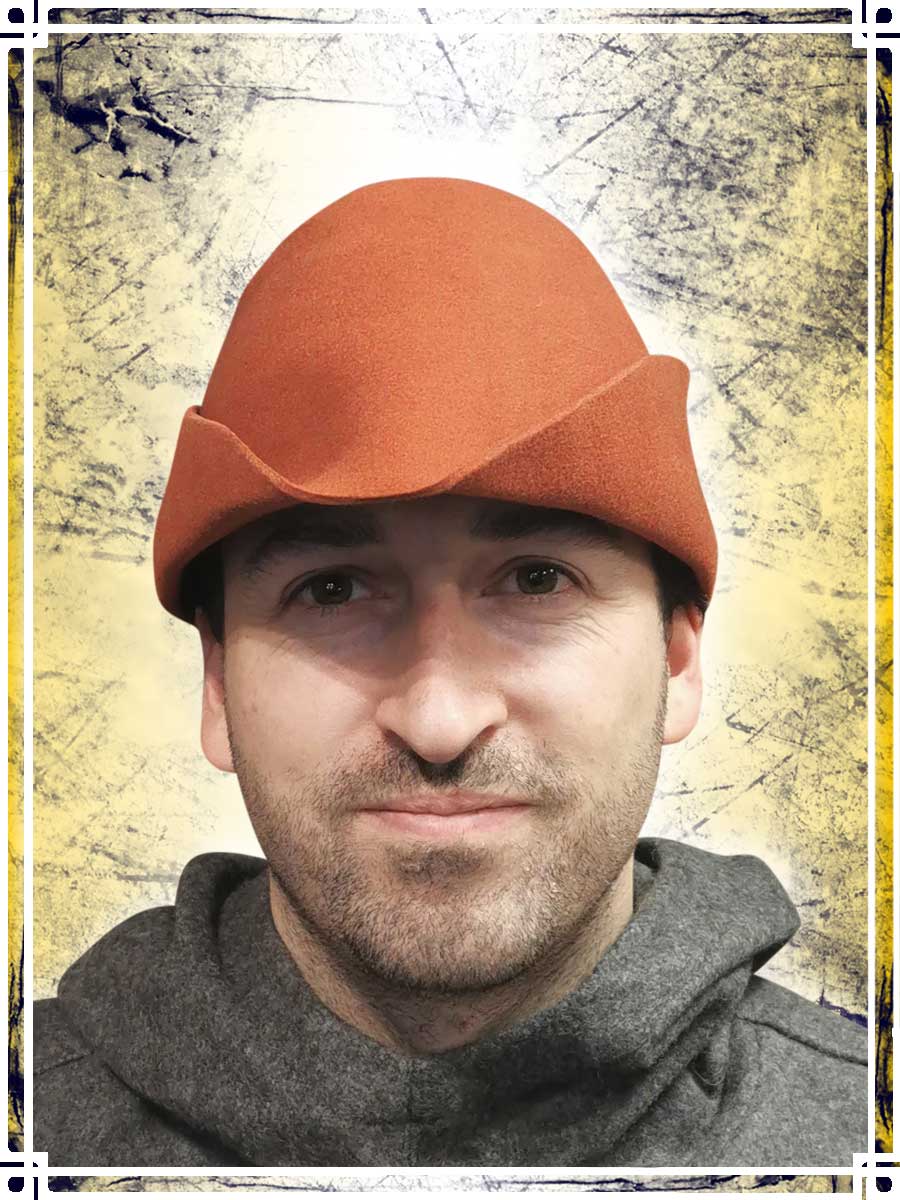 Medieval Felt Hat Coifs & Hats L'Atelier des Cache-Misères Orange 