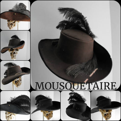 Musketeer Hat Leather Hats Atelier Wotan Brown Medium 