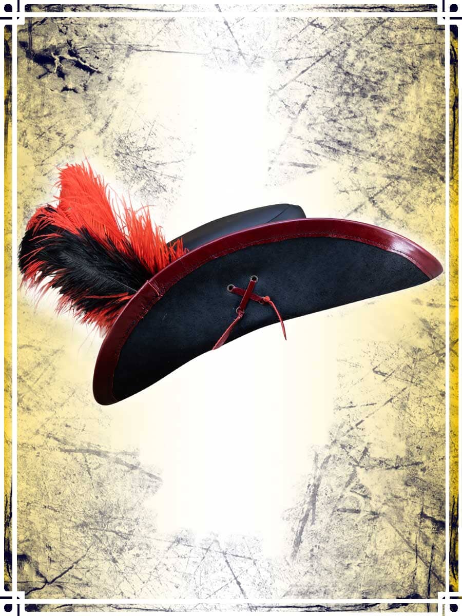 Black Leather Cavalier/Musketeer Hat