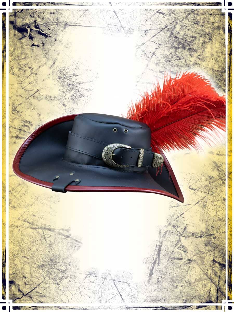 Musketeer's hat - Buckle Leather Hats Les Artisans d'Azure 