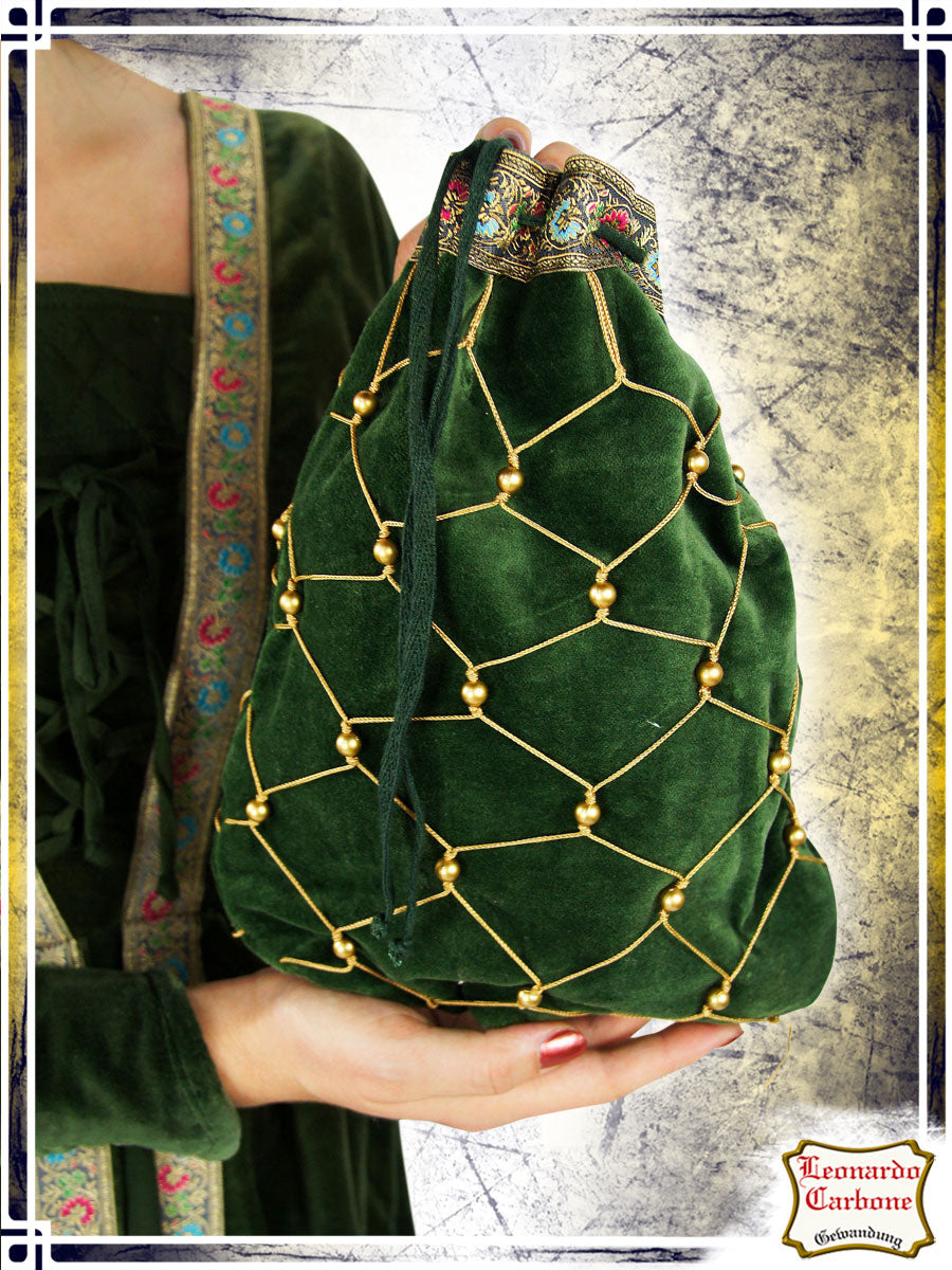 Noble Velvet Pouch Pouches & Bags Leonardo Carbone Green 