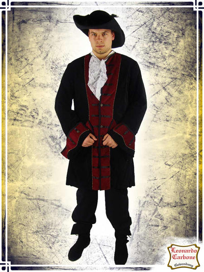 Pirate Velvet Coat Coats & Robes Leonardo Carbone Black|Red Large 