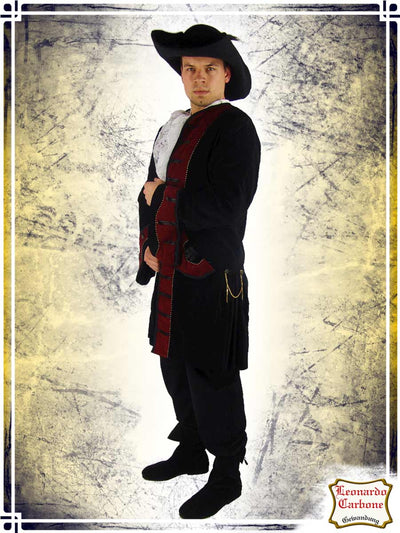 Pirate Velvet Coat Coats & Robes Leonardo Carbone Black|Red Small 