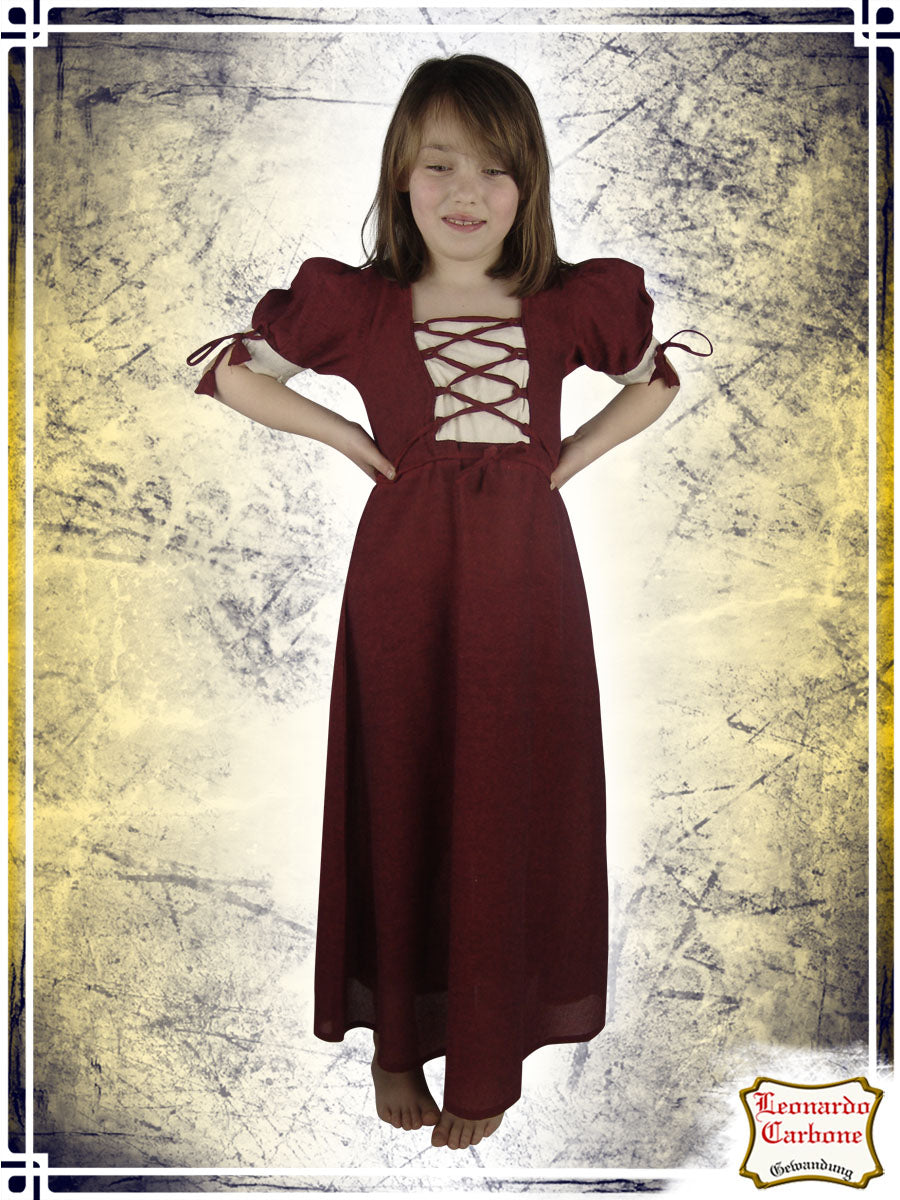 Princess Dress Girls Leonardo Carbone Red|Natural Small 