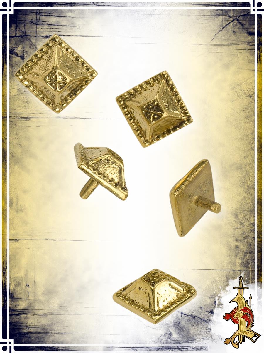 Pyramidal Brass Stud (set of 5) Reenactment Hardware Lord of Battles 