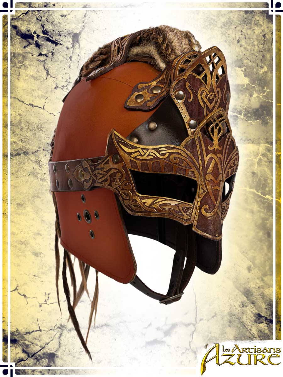 Shieldmaiden Helmet - Epic Leather Helmets Les Artisans d'Azure Amber Large 