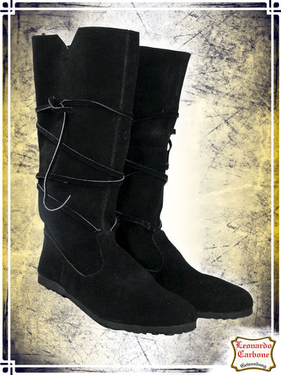 Suede Medieval Boots Footwear Leonardo Carbone Black eu36 us5W us3M 